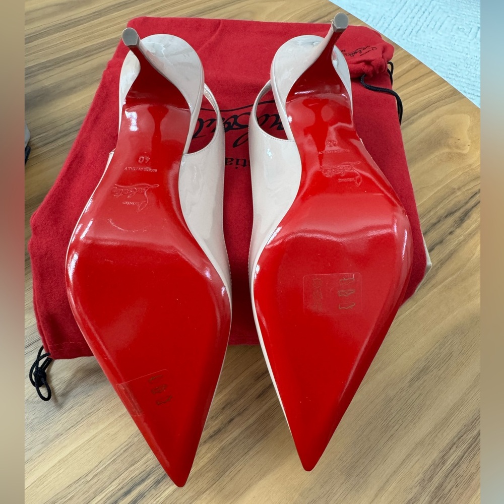 Christian Louboutin Clare Sling 80 Patent F401 Antoinette Slingback Heels - Picture 9 of 12